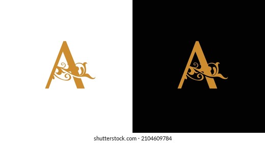 Diseño del logo de A iniciales moderno y lujoso 