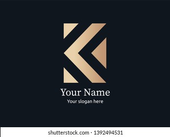 Modern luxurious letter K golden logo