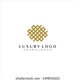 A modern and luxurious logo design made of golden geometric lines.
EPS10, Vector.