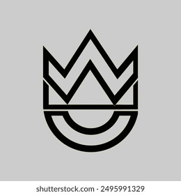 Modern, Luxurious, Minimalist and Gold Crown Logo. Editable colors