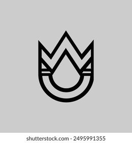 Modern, Luxurious, Minimalist and Gold Crown Logo. Editable colors