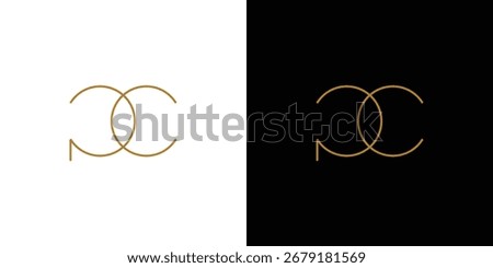 Modern and luxurious PC letter initial logo design