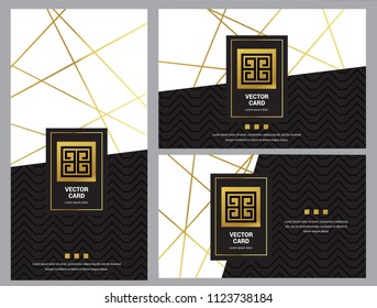 Modern Luxury Abstract Lines, Business Folder, Cover, Bifold, Brochure, Card template collection