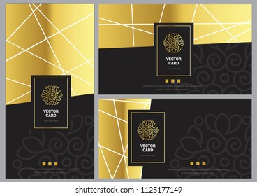Modern Luxury Abstract Lines, Business Folder, Cover, Bifold, Brochure, Card template collection