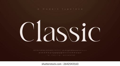 Modern Luxury alphabet letters font. Classic Elegant Modern Serif Lettering Minimal Fashion Logo. Typography decoration fonts for branding, wedding, logos. vector illustration