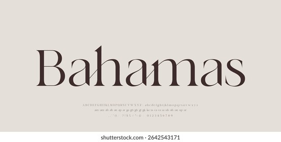 Fonte com letras do alfabeto Modern Luxury. Classic Elegante Modern Serif Lettering Logotipo de Moda Mínima. Fontes de decoração de tipografia para branding, casamento, logos. ilustração vetorial