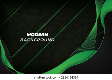 Modern luxury background black and green with element