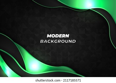 Modern luxury background black and green with element