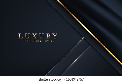 
Modern luxury background carbon 3d VIP vector overlap layer on dark and shadow black space with abstract style for design. graphic resource illustration Texture with line golden Sparkles glitters dot