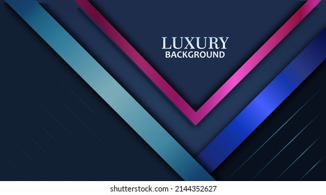 Moderno fondo lujoso con elementos de línea y forma sobre fondo azul oscuro