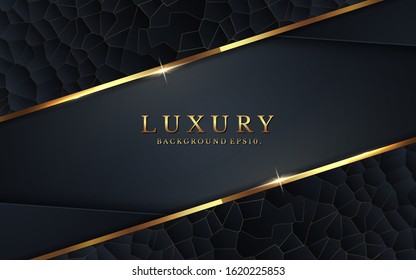 modern luxury background vector overlap layer on dark and shadow black space with abstract style for design. graphic illustration Texture with line golden Sparkles glitters dots element decoration.