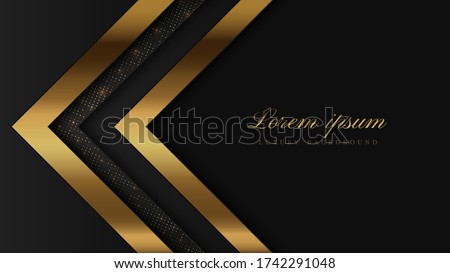 modern luxury background vector overlap layer on dark and shadow black space with abstract style for design. graphic illustration Texture with line golden Sparkles glitters dots element decoration.
