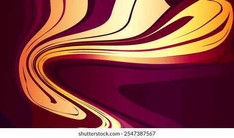 Formas de Plantilla de Web de Anuncio de lujo moderno diseño de ondas doradas y líneas doradas con efecto de luz sobre el fondo.