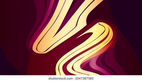 Formas de Plantilla de Web de Anuncio de lujo moderno diseño de ondas doradas y líneas doradas con efecto de luz sobre el fondo.