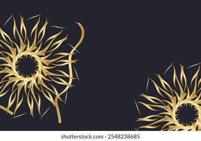 Formas de Plantilla de Web de Anuncio de lujo moderno diseño de ondas doradas y líneas doradas con efecto de luz sobre el fondo.