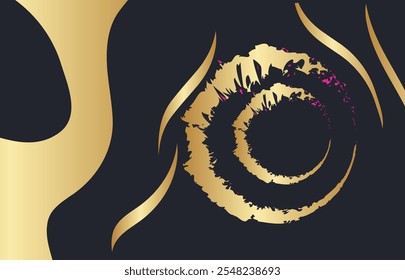 Formas de Plantilla de Web de Anuncio de lujo moderno diseño de ondas doradas y líneas doradas con efecto de luz sobre el fondo.