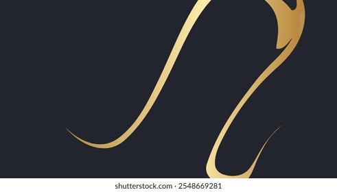 Modern luxury banner web template design golden wave shapes and gold lines with light effect on background.