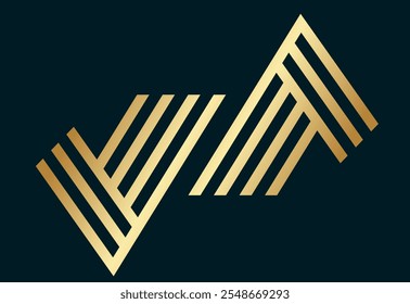 Modern luxury banner web template design golden wave shapes and gold lines with light effect on background.