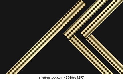 Modern luxury banner web template design golden wave shapes and gold lines with light effect on background.