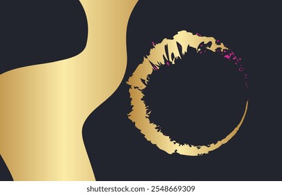 Formas de Plantilla de Web de Anuncio de lujo moderno diseño de ondas doradas y líneas doradas con efecto de luz sobre el fondo.