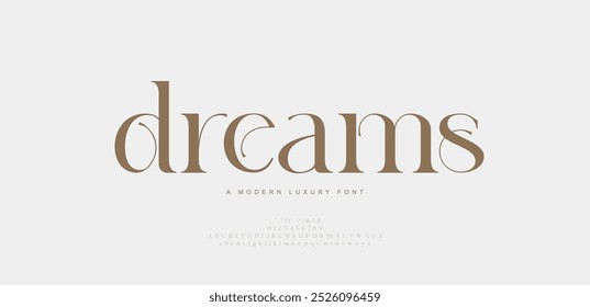 Logo moderno de luxo de fonte de beleza alfabeto. Tipografia bonito mínimo elegante clássico carta serif fontes moda casamento vintage retro logos. ilustração vetor