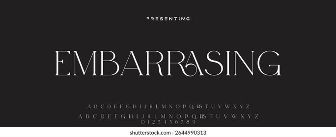 Modern luxury beauty font alphabet logo. Typography beautiful minimal elegant classic letter serif fonts fashion wedding vintage retro logos. vector illustration
