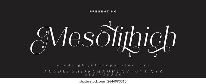 Modern luxury beauty font alphabet logo. Typography beautiful minimal elegant classic letter serif fonts fashion wedding vintage retro logos. vector illustration