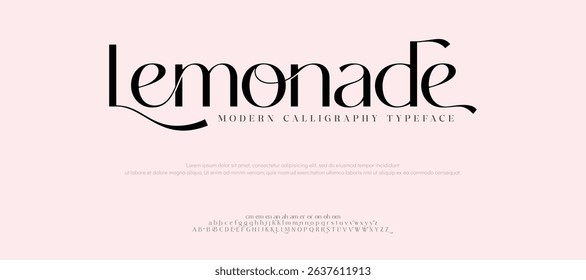 Modern luxury beauty new font alphabet logo. Typography beautiful minimal elegant classic letter serif fonts fashion wedding vintage retro logos. vector illustration
