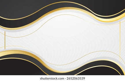 Modern luxury black gold wave background premium design