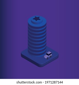 İsometric modern luxury building vector