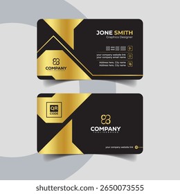 Modern Luxury Business Card with Bold Gold Accent Design