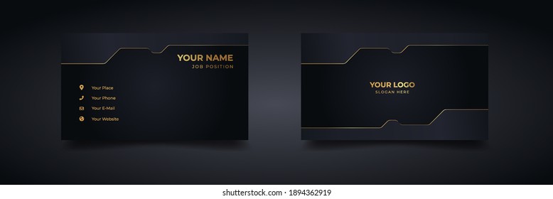 modern luxury business card design. Elegant corporate card with dark and shiny. Vector Illustration template.