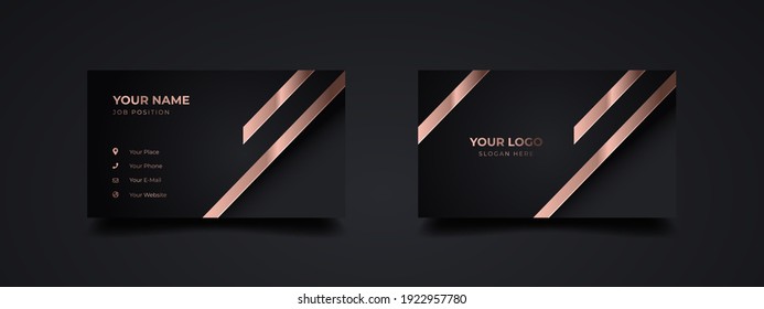 Modern luxury business card print template design. Inspiration from the abstract. Contact card for company. Two sided golden design . Vector illustration