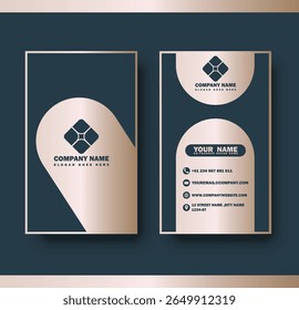 Modern luxury business card print template design. Inspiration from the abstract. Contact card for company. Two sided golden design . Vector illustration.