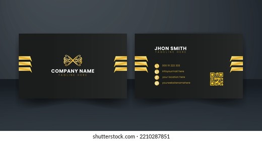 Modern luxury Business card template design. With inspiration from the abstract.Contact card for company. Two sided black and white . Vector illustration.