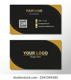 Modern luxury business card template movement graphic design. Inspiration from the abstract background. Contact card for company. Two sided gold with geometric design vector illustration template.
