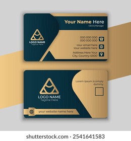 Plantilla de tarjeta de visita de lujo moderno con diseño y Elementos personalizables Abstractas. Profesional, 
Diseño de Vector editable minimalista para identidad de marca