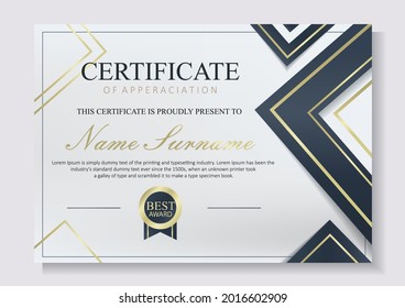 Modern and luxury certificate , simple and elegant design