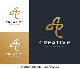 Modern luxury clean initial T letter logo design vector illustration inspiration