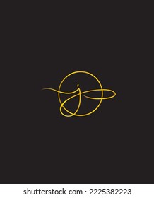 A modern luxury and dazzling script font J vector logo template