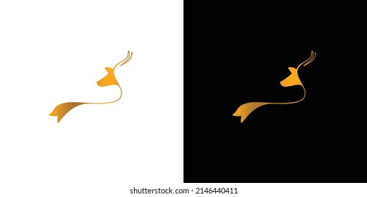 Modern and luxury deer logo design