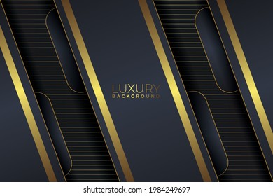 Modern Luxury Diagonal Geometric Layer Gold and Dark Grey Background