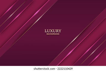 Modern luxury diagonal purple shape  and golden line background. Vector Illustration