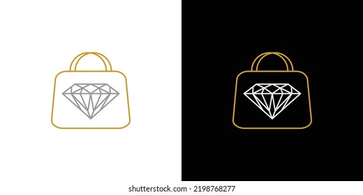 Modern and luxury diamond bag logo design