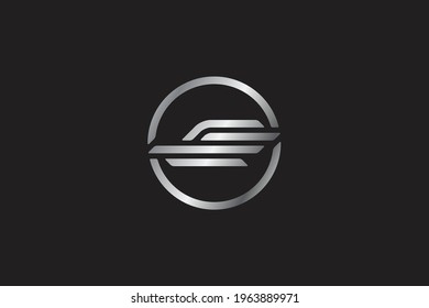 modern luxury eagle head logo, silver, premium, with circle element design 