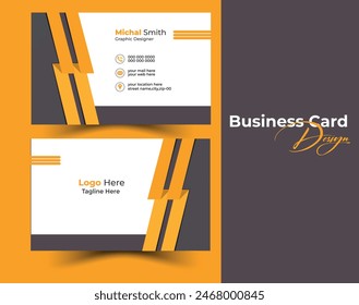 Modern luxury and elegant business card print template design. Inspiration from the abstract. Contact card for company. Two sided golden design. Vector illustration print template Dark background