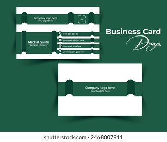 Modern luxury and elegant business card print template design. Inspiration from the abstract. Contact card for company. Two sided golden design. Vector illustration print template Dark background 