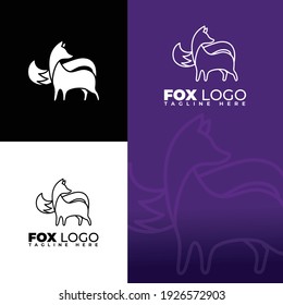 modern and luxury fox vector logo template
