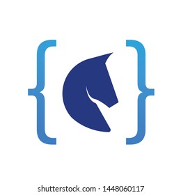 Modern luxury frame horse icon 