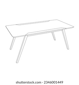 Modern luxury furniture sofas and couches furniture icons set for living room vector illustration
Continuous line drawing of table and sofa
